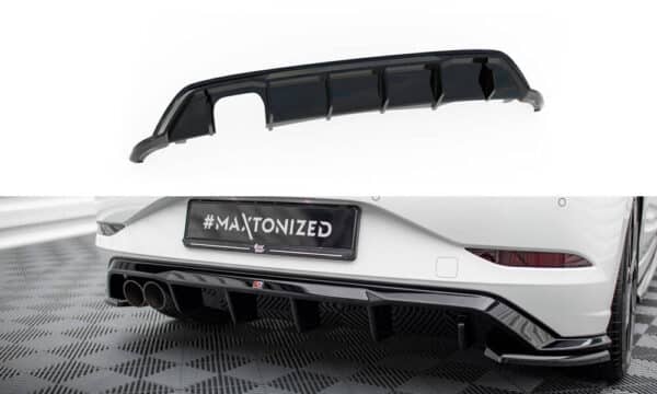 MAXTON DESIGN - Difúzor zadného nárazníka, VOLKSWAGEN POLO GTI MK6 FACELIFT , Čierny lesk