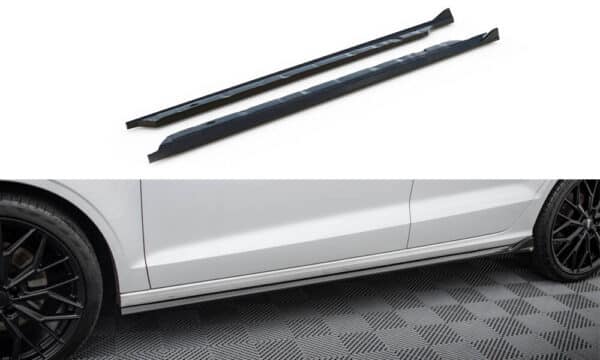 MAXTON DESIGN - Lišty pod bočné prahy,AUDI A3 SEDAN 8V, Čierny lesk