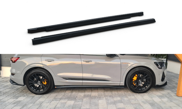 MAXTON DESIGN - Lišty pod bočné prahy ,AUDI E-TRON S-LINE,  Čierny lesk