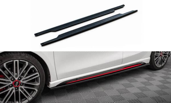 MAXTON DESIGN - Lišty pod bočné prahy , KIA CEED GT MK3, Čierny lesk