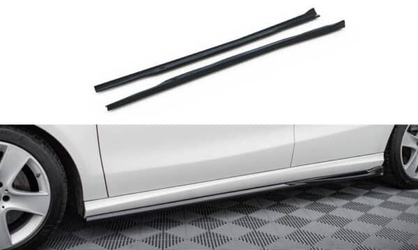 MAXTON DESIGN - Lišty pod bočné prahy , MERCEDES-BENZ CLA C117 FACELIFT, Čierny lesk