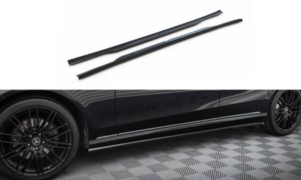 MAXTON DESIGN - Lišty pod bočné prahy, MERCEDES-BENZ E W212 FACELIFT,  Čierny lesk