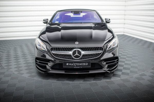 MAXTON DESIGN - Spoiler pod predný narazník V.1, MERCEDES-BENZ S COUPE AMG-LINE C217 FACELIFT, Čierny lesk – Obrázok 6