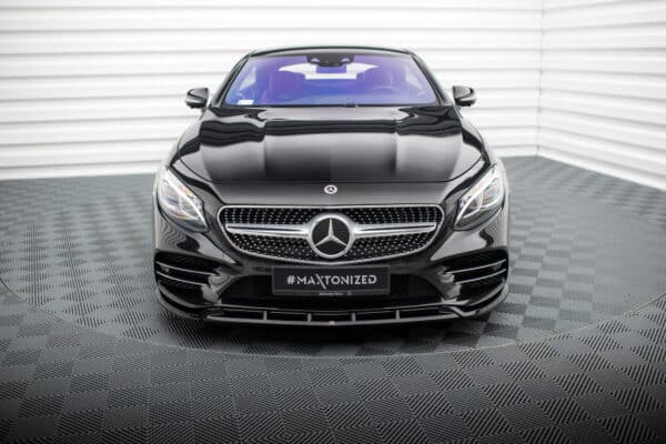 MAXTON DESIGN - Spoiler pod predný narazník V.2, MERCEDES-BENZ S COUPE AMG-LINE C217 FACELIFT, Čierny lesk – Obrázok 3