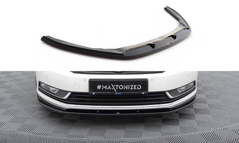 MAXTON DESIGN -Spoiler pod predný nárazník V.2, VOLKSWAGEN PASSAT B7, Čierny lesk