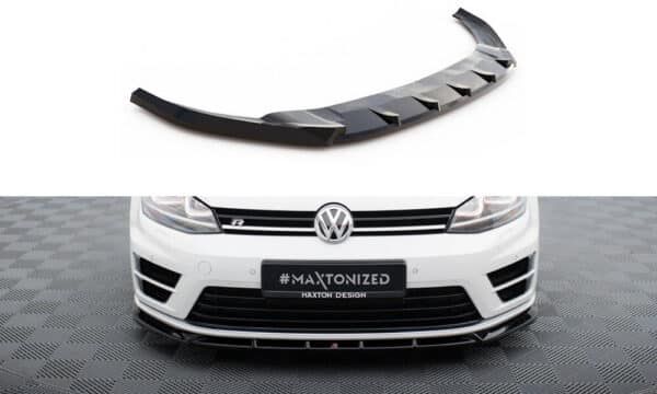 MAXTON DESIGN - Spoiler pod predný nárazník V.5 , VOLKSWAGEN GOLF R MK7, Čierny lesk