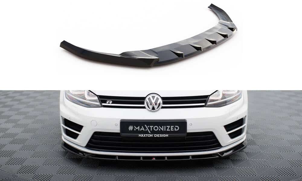 MAXTON DESIGN - Spoiler pod predný nárazník V.5 , VOLKSWAGEN GOLF R MK7, Čierny lesk