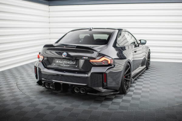 MAXTON DESIGN - Bočné spojlere zadného nárazníka V.5, vhodné pre BMW M2 G87, Čierny lesk – Obrázok 3