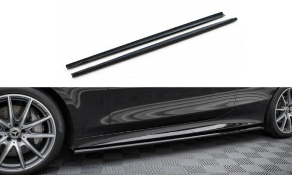 MAXTON DESIGN - Lišty pod bočné prahy, MERCEDES-BENZ S COUPE AMG-LINE C217 FACELIFT, Čierny lesk
