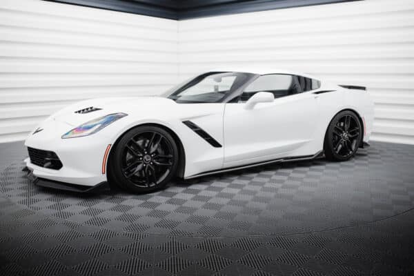 MAXTON DESIGN - Lišty pod bočné prahy V.2, CHEVROLET CORVETTE C7, Čierny lesk – Obrázok 3