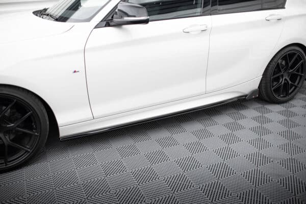 MAXTON DESIGN - Lišty pod bočné prahy V.4 + Splitre , vhodné pre BMW 1 M-PACK / M140I F20 FACELIFT Čierny lesk – Obrázok 4