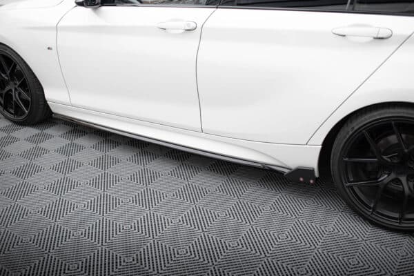 MAXTON DESIGN - Lišty pod bočné prahy V.4 + Splitre , vhodné pre BMW 1 M-PACK / M140I F20 FACELIFT Čierny lesk – Obrázok 2