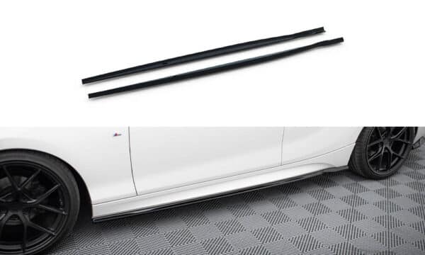 MAXTON DESIGN - Lišty pod bočné prahy V.5 , vhodné pre BMW 1 M-PACK / M140I F20 FACELIFT Čierny lesk