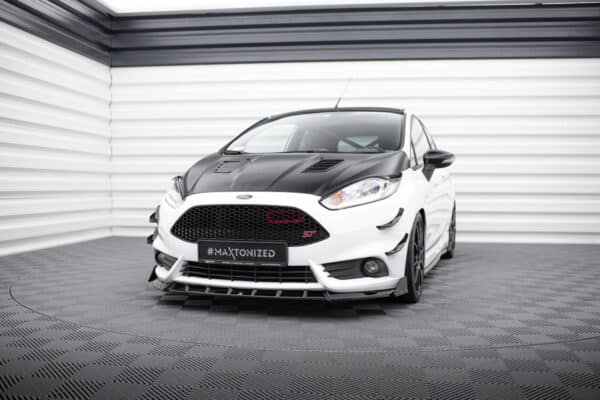 MAXTON DESIGN - Spoiler pod predný nárazník V.6 + Splitre,  FORD FIESTA ST MK7 FACELIFT , Čierny lesk – Obrázok 3
