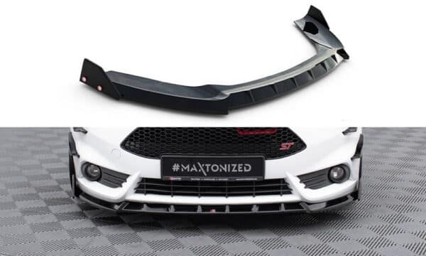 MAXTON DESIGN - Spoiler pod predný nárazník V.6 + Splitre, FORD FIESTA ST MK7 FACELIFT , Čierny lesk
