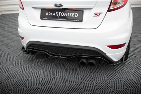 MAXTON DESIGN - Bočné spoiler zadného nárazníka V.3 + Splitre ,  FORD FIESTA ST MK7 FACELIFT , Čierny lesk – Obrázok 4
