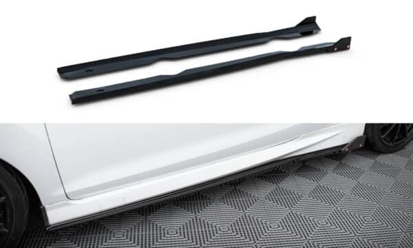 MAXTON DESIGN - Lišty pod bočné prahy V.4 + Splitre, FORD FIESTA ST / ST-LINE MK7 , Čierny lesk