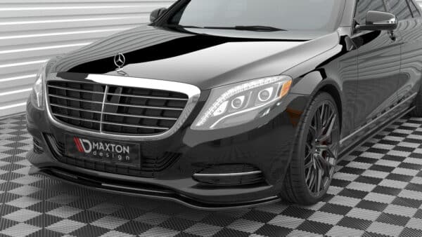 MAXTON DESIGN - Spoiler pod predný nárazník V.1 MERCEDES-BENZ S W222, Čierny lesk – Obrázok 3