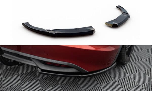 MAXTON DESIGN - Bočné spojlere zadného nárazníka , HONDA CIVIC HATCHBACK MK9, Čierny lesk