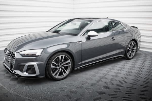MAXTON DESIGN - Lišty pod bočné prahy, AUDI S5 COUPE / A5 S-LINE COUPE F5 FACELIFT , Čierny lesk – Obrázok 3