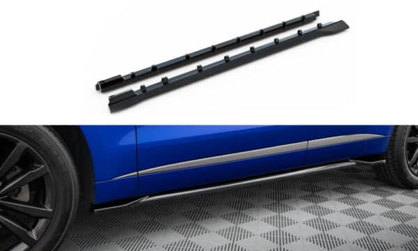 MAXTON DESIGN - Lišty pod bočné prahy ,JAGUAR F-PACE R-SPORT MK1, Čierny lesk