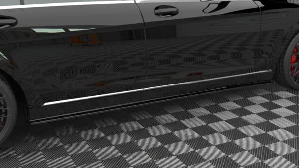 MAXTON DESIGN - Lišty pod bočné prahy ,MERCEDES-BENZ S LONG W222, Čierny lesk – Obrázok 3