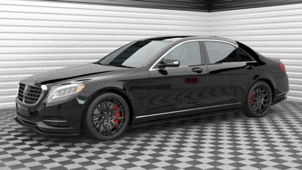 MAXTON DESIGN - Lišty pod bočné prahy ,MERCEDES-BENZ S LONG W222, Čierny lesk – Obrázok 2