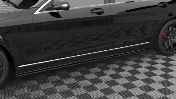 MAXTON DESIGN - Lišty pod bočné prahy ,MERCEDES-BENZ S LONG W222, Čierny lesk – Obrázok 4