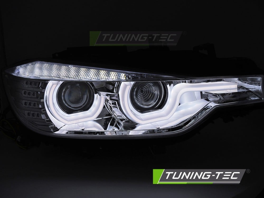 Predné svetlá BMW F30/F31 10.11 - 05.15 U-TYPE HID chróm – Obrázok 3