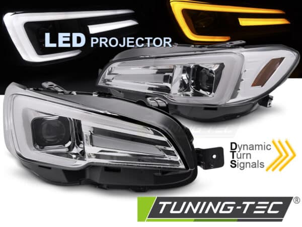 LED Predné svetlá DRL chróm vhodné pre SUBARU WRX 14-22