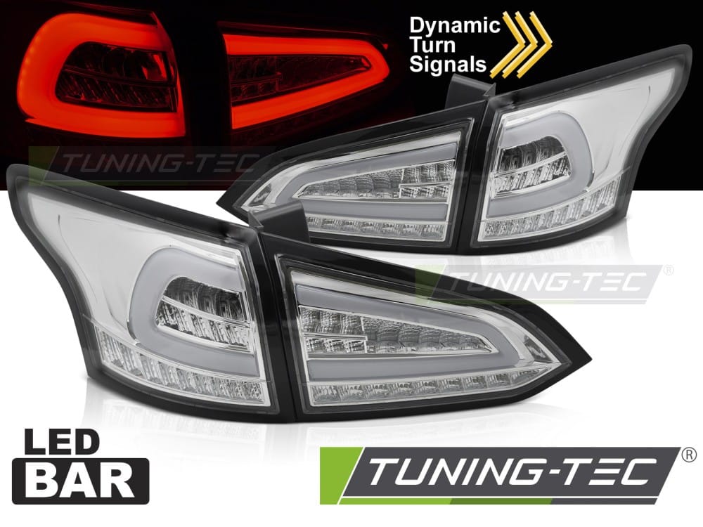 LED Zadné svetlá CHROME SEQ pre FORD FOCUS MK 3 SW 11-18