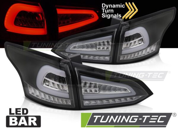 LED Zadné svetlá BLACK SEQ pre FORD FOCUS MK 3 SW 11-18