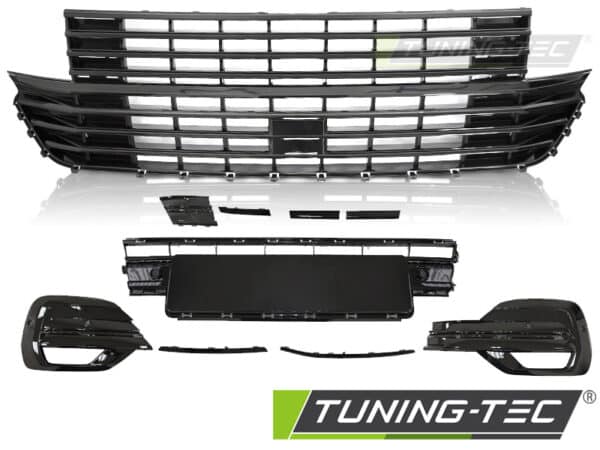 GRILLE W/BUMPER ELEMENT GLOSSY BLACK fits VW T6.1 20-