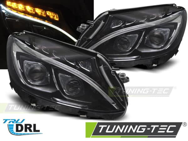 Predné svetlá TRUE DRL BLACK vhodné pre MERCEDES W205 14-18