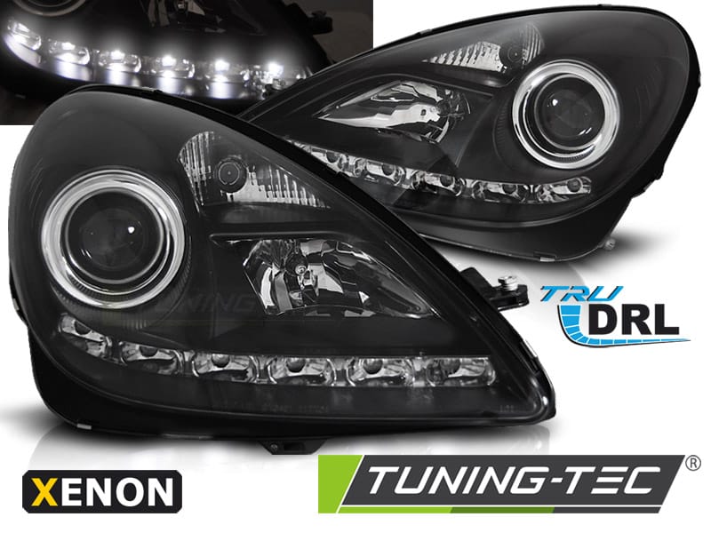 XENON Predné svetlá DRL BLACK vhodné pre MERCEDES R171 SLK 04-11