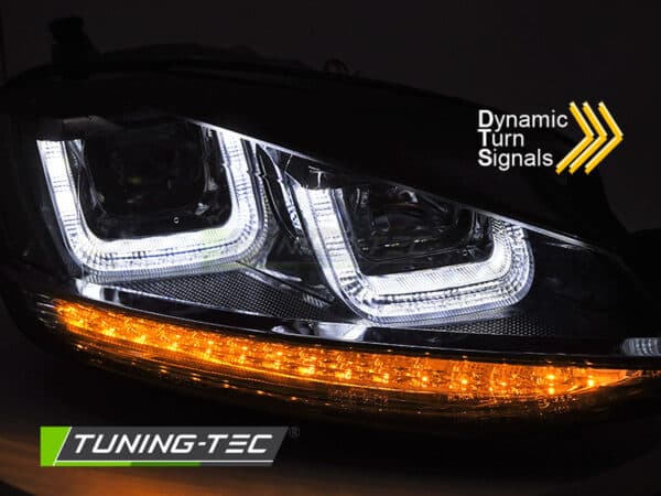 HEADLIGHTS LIGHT SEQ BLACK WITH BLACK LINE fits VW GOLF 7 13-17 – Obrázok 4