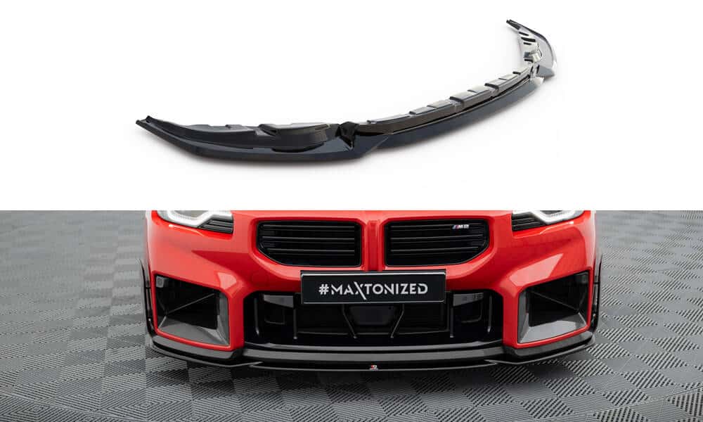 MAXTON DESIGN - Spoiler pod predný nárazník, vhodné pre BMW M2 M-PERFORMANCE G87, Čierny lesk