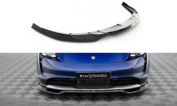 MAXTON DESIGN - Spoiler pod predný nárazník, PORSCHE TAYCAN CROSS TURISMO 4S, Čierny lesk