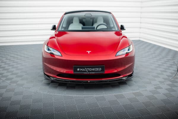 MAXTON DESIGN - Spoiler pod predný nárazník v.1, TESLA MODEL 3 PROJECT HIGHLAND(FACELIFT), Čierny lesk – Obrázok 3