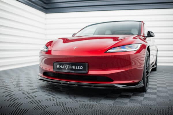 MAXTON DESIGN - Spoiler pod predný nárazník v.1, TESLA MODEL 3 PROJECT HIGHLAND(FACELIFT), Čierny lesk – Obrázok 4