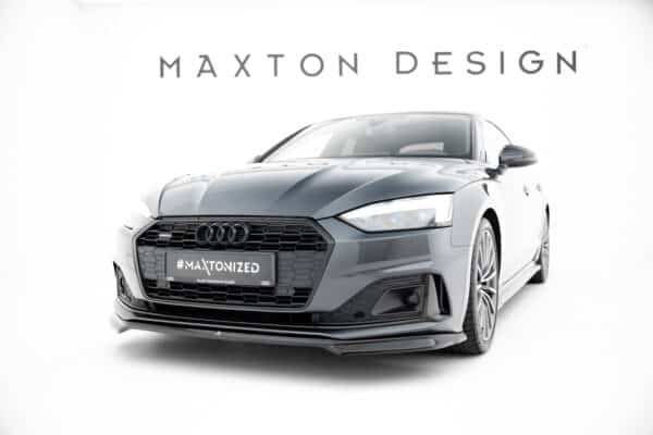 MAXTON DESIGN - Spoiler pod predný nárazník V.2, AUDI A5 F5 FACELIFT, Čierny lesk – Obrázok 4