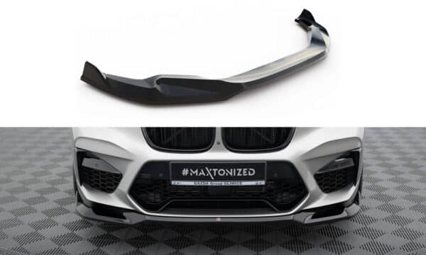 MAXTON DESIGN - Spoiler pod predný nárazník V.2, vhodné pre BMW X4 M F98, Čierny lesk