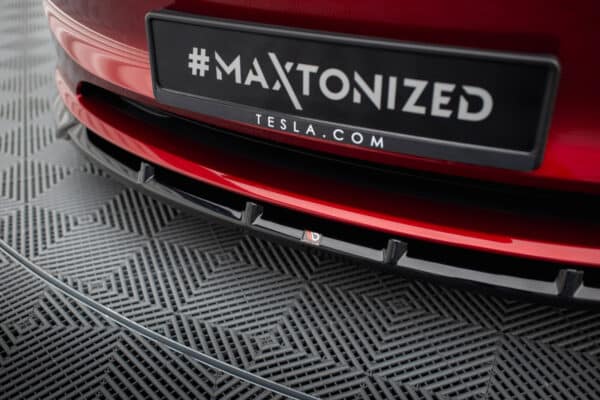 MAXTON DESIGN - Spoiler pod predný nárazník V.2, TESLA MODEL 3 PROJECT HIGHLAND(FACELIFT), Čierny lesk – Obrázok 3