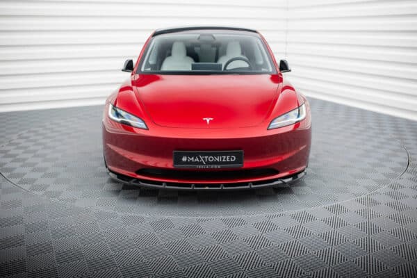 MAXTON DESIGN - Spoiler pod predný nárazník V.2, TESLA MODEL 3 PROJECT HIGHLAND(FACELIFT), Čierny lesk – Obrázok 4