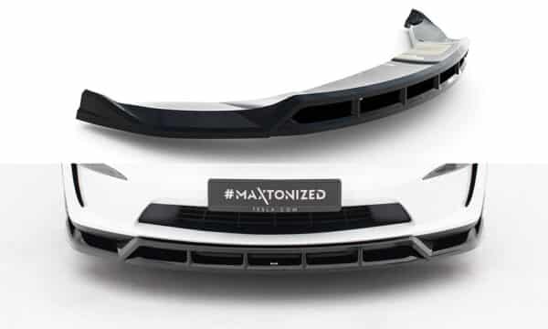 MAXTON DESIGN - Spoiler pod predný nárazník V.3, TESLA MODEL X MK1 FACELIFT, Čierny lesk