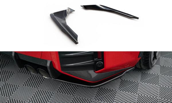 MAXTON DESIGN - Bočné spojlere zadného nárazníka, vhodné pre BMW M2 M-PERFORMANCE G87, Čierny lesk