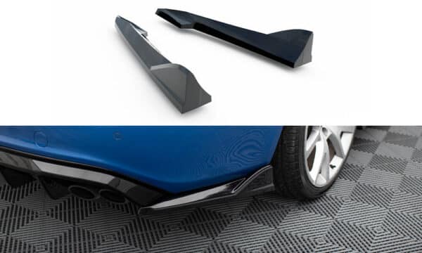 MAXTON DESIGN - Bočné spojlere zadného nárazníka V.2, AUDI S4 SEDAN B8, Čierny lesk