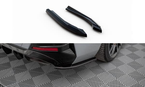 MAXTON DESIGN - Bočné spojlere zadného nárazníka V.3, vhodné pre BMW M440I GRAN COUPE G26, Čierny lesk
