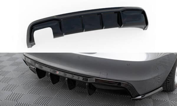 MAXTON DESIGN - Difúzor zadného nárazníka, vhodné pre BMW 1 M-PACK E82, Čierny lesk