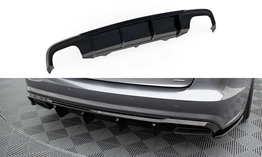 MAXTON DESIGN - Difúzor zadného nárazníka V.2 , AUDI A6 / A6 C7 S-LINE/ S6 C7 FACELIFT, Čierny lesk